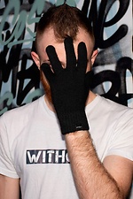 Black knitted wool gloves Without 8042533 photo №6