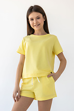 Летняя хлопковая футболка IANINA-D желтого цвета для девочки Garne 3034534 фото №1