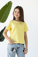 Летняя хлопковая футболка IANINA-D желтого цвета для девочки Garne 3034534 фото №7