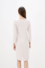 Prosta biurowa sukienka midi w beżowym kolorze z długim rękawem Garne 3039534 zdjęcie №4