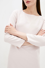 Прямое офисное платье миди BELL бежевого цвета с длинными рукавами Garne 3039534 фото №5