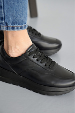Чорні шкіряні кросівки весняні на платформі  8019534 фото №8