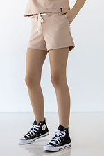 Летние хлопковые шорты IANINA-HD бежевого цвета на девочку Garne 3034536 фото №1