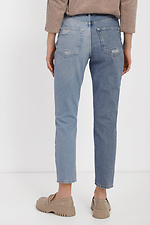 Zweifarbige, zerrissene Cropped-Jeans für Damen  4014536 Foto №3