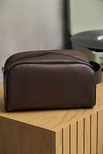 Шкіряна Косметичка Дорожна Сумка Несесер Cosmetic Brown Without 8049536 фото №2
