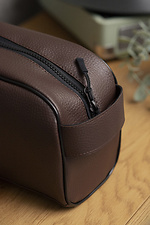 Leather Cosmetic Bag Travel Bag Necessaire Cosmetic Brown Without 8049536 photo №3