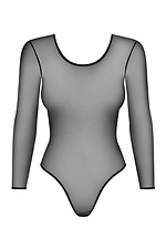 Erotic bodysuit with long sleeves made of black sheer mesh Obsessive 4026538 photo №3