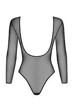 Erotic bodysuit with long sleeves made of black sheer mesh Obsessive 4026538 photo №4