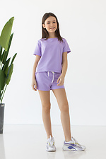 Летние хлопковые шорты IANINA-HD лилового цвета на девочку Garne 3034539 фото №2