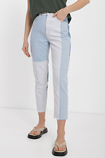 Двокольорові жіночі джинси укороченого крою  4014540 фото №1
