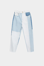 Двухцветные женские джинсы укороченного кроя  4014540 фото №5