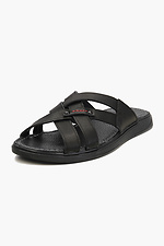 Черные кожаные сандалии с тонкими ремешками  4205540 фото №2
