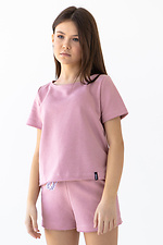 Летняя хлопковая футболка IANINA-D розового цвета для девочки Garne 3034541 фото №5