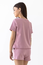 Летняя хлопковая футболка IANINA-D розового цвета для девочки Garne 3034541 фото №6