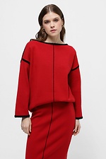 Knitted women's suit in red  4038541 photo №2