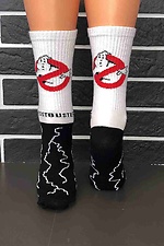 White cotton high socks with ghost print R'N'B SOCKS 8024541 photo №1
