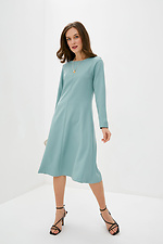 Ділова сукня з довгими рукавами з костюмки оливкового кольору Garne 3039542 фото №2