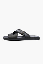 Black Leather Buckle Sandals  4205542 photo №1