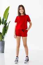 Літня бавовняна футболка IANINA-D червоного кольору для дівчинки Garne 3034543 фото №2