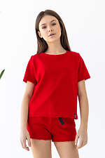 Summer cotton t-shirt IANINA-D red for girls Garne 3034543 photo №3