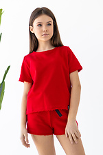 Летняя хлопковая футболка IANINA-D красного цвета для девочки Garne 3034543 фото №4