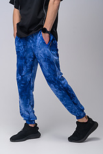 Бавовняні спортивні штани на манжетах в стилі тай-дай Custom Wear 8025543 фото №1