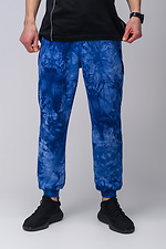 Хлопковые спортивные штаны на манжетах в стиле тай-дай Custom Wear 8025543 фото №2