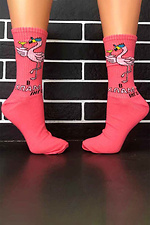 Високі бавовняні шкарпетки рожеві з малюнком R'N'B SOCKS 8024545 фото №1