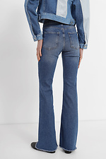 Blaue Flare-Jeans mit hohem Bund  4014546 Foto №3