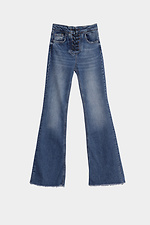 Blaue Flare-Jeans mit hohem Bund  4014546 Foto №5