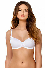 White bra with smooth cups and embroidered straps Kinga 4023546 photo №1