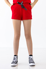 Летние хлопковые шорты IANINA-HD красного цвета на девочку Garne 3034547 фото №1