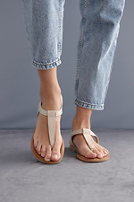 One-finger leather summer sandals  8019547 photo №2