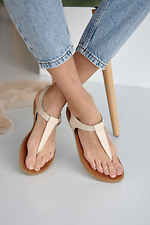 One-finger leather summer sandals  8019547 photo №6
