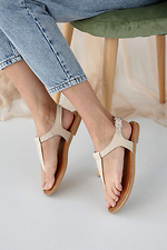 One-finger leather summer sandals  8019547 photo №7