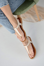 One-finger leather summer sandals  8019547 photo №8