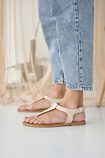 One-finger leather summer sandals  8019547 photo №9