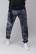 Бавовняні спортивні штани на манжетах в стилі тай-дай Custom Wear 8025547 фото №1