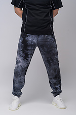 Бавовняні спортивні штани на манжетах в стилі тай-дай Custom Wear 8025547 фото №4