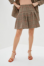 Wool-blend mini skirt with yoke and wide pleats Garne 3039548 photo №1