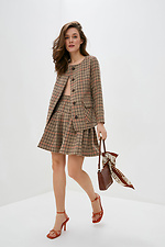 Wool-blend mini skirt with yoke and wide pleats Garne 3039548 photo №2