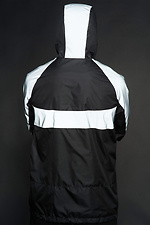 Schwarze Windbreaker-Frühlingsjacke mit reflektierenden Ärmeln mit Reißverschluss Custom Wear 8025548 Foto №5