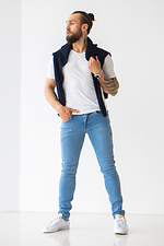 Летние светлые джинсы скинни для мужчин  4015549 фото №2