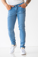 Летние светлые джинсы скинни для мужчин  4015549 фото №3