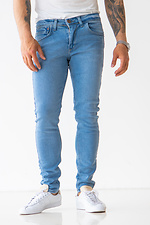 Летние светлые джинсы скинни для мужчин  4015549 фото №5