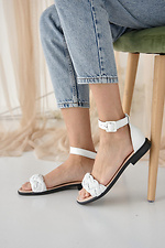 Classic leather sandals with closed heel  8019549 photo №7