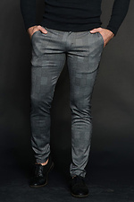 Сірі завужені брюки в клітинку Custom Wear 8025549 фото №1