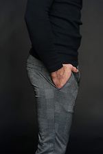 Сірі завужені брюки в клітинку Custom Wear 8025549 фото №6