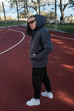 Мужской теплый худи Teamv Bless 3 Графит Teamv 8034549 фото №4