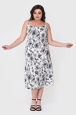 Длинное штапельное платье AMI в цветочный принт с тонкими бретелями Garne 3040550 фото №1